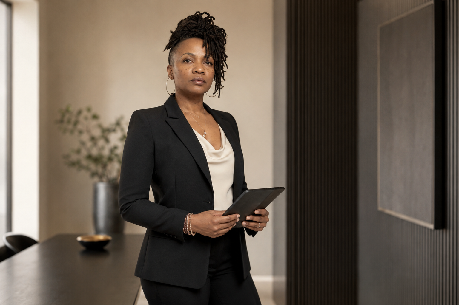Nichole Raye Glenn standing in a professional studio office